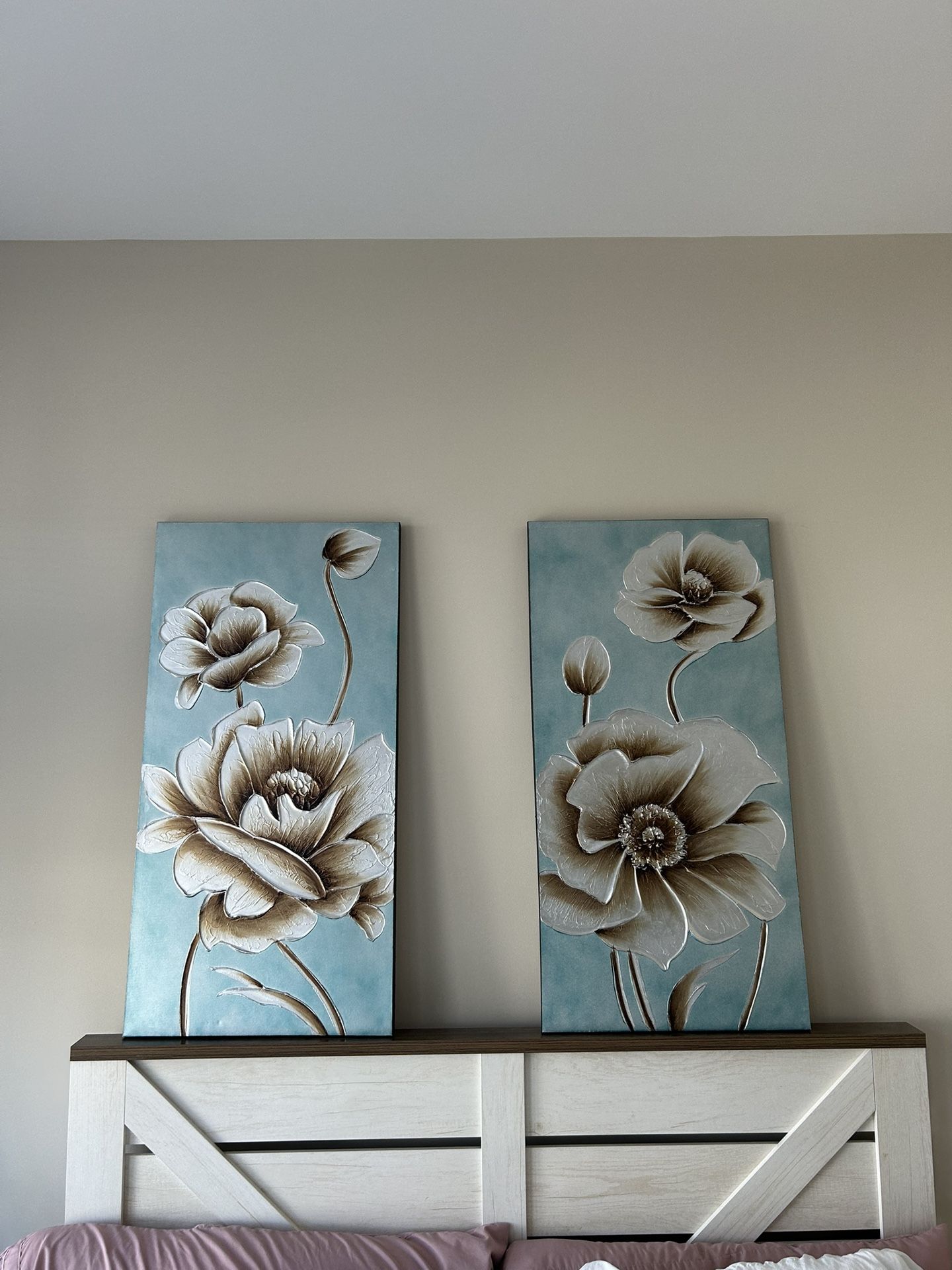 Floral Artwork 2 Panel 20”w X 39.5”t each