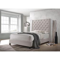 QUEEN 6FT TALL UPHOLSTERED BED - BUTTON TUFTED - NEW IN BOX 📦