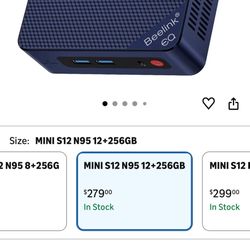 Beelink MINI S12 Mini PC with N95 Processor, 12G LPDDR5 4800MT/s 256G SSD 4K UHD Mini Desktop PC, WiFi5, BT4.2, 2.5G LAN, Dual HDMI Ports, Business Mi