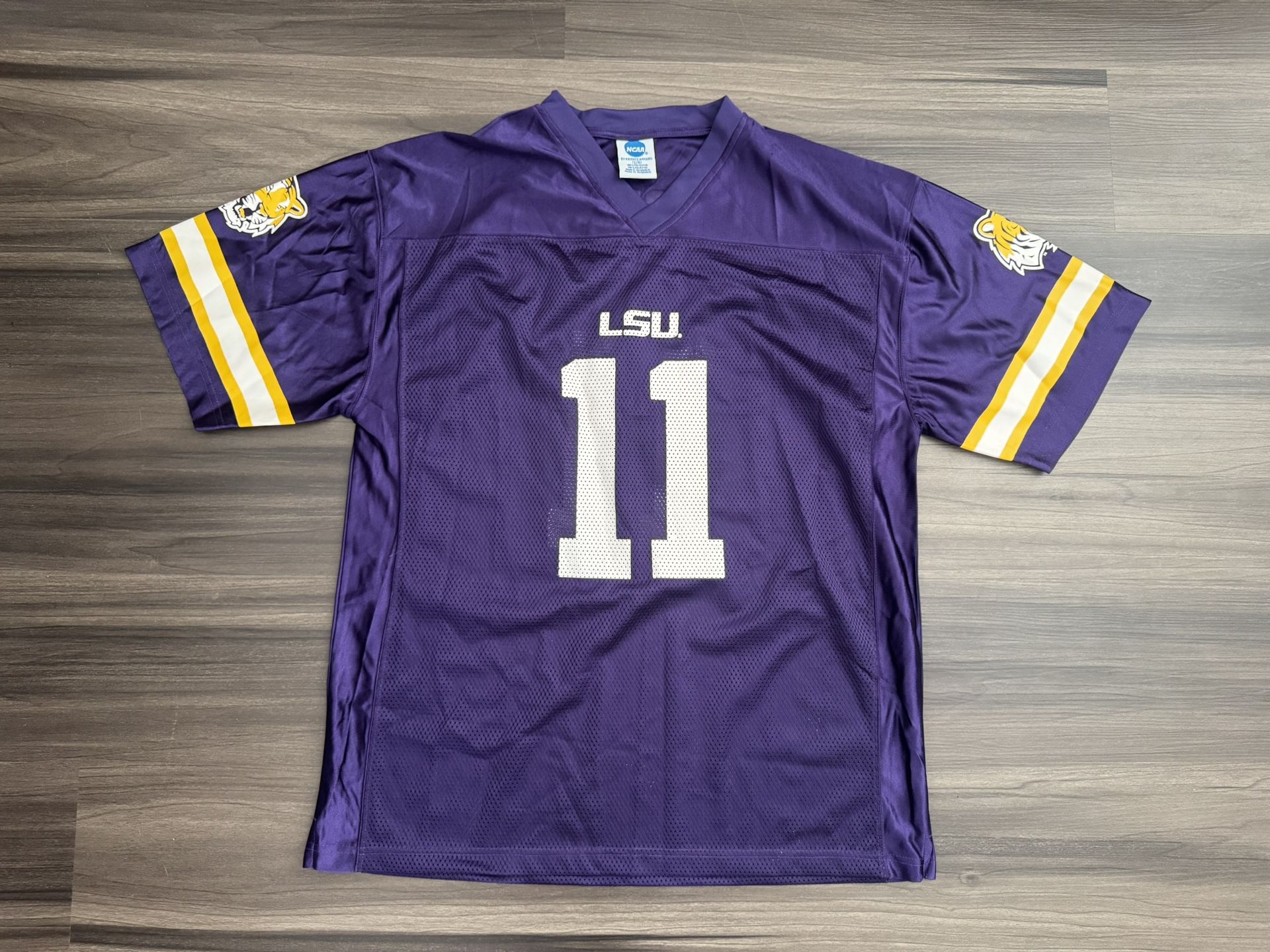 Knights Apparel NCAA LSU Tigers Mesh Football Jersey #11 Purple Men's Sz Large