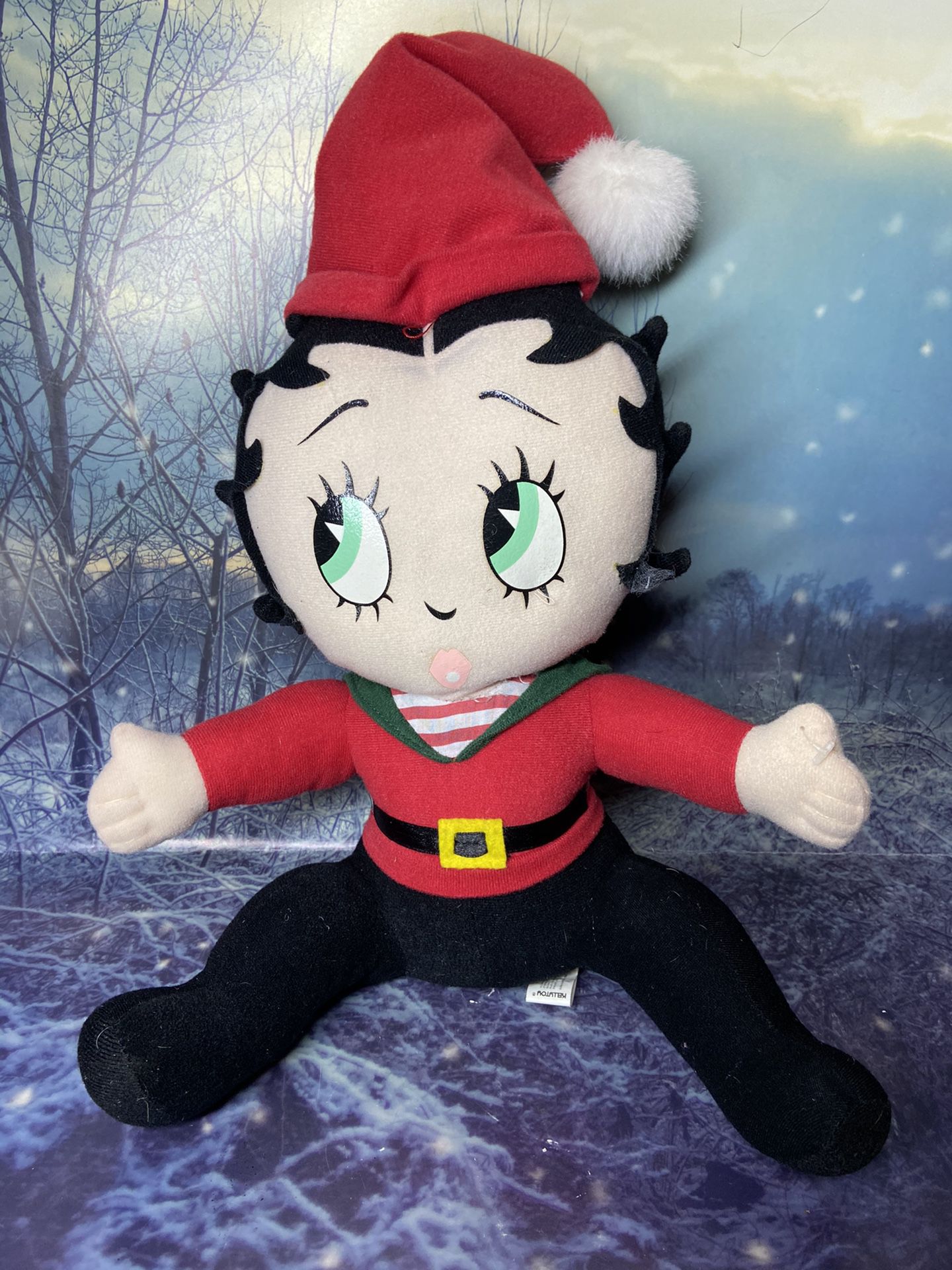 Betty Boop Stuffed Doll 12” with Santa Claus Christmas hat