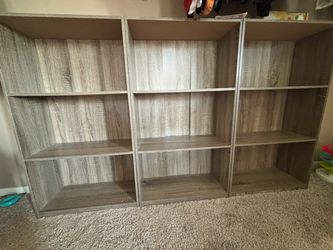 3 Separate Bookcase with Open Shelves