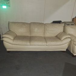 Leather Couch And Matching Love Seat 