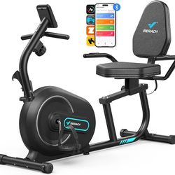 E307-MERACH Recumbent Exercise Bikes for Home with Smart Bluetooth Equipment Exercise Bikes App,LCD,Heart Rate Handle Stationary Bikes for Home, Magne