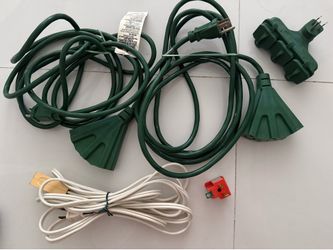 Christmas outdoor patio extension cords plug outlet indoor