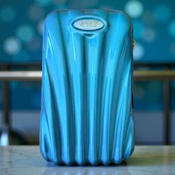 Samsonite ANA All Nippon Airways First Class Amenity Pouch Suite Case Light Blue