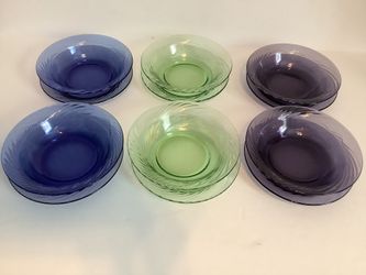 VTG CORELLE PYREX FESTIVA BOWLS AND SIDE PLATES LOT BY CORNING