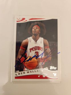 Ben Wallace Signed Topps Basketball Card