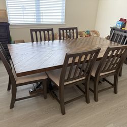 Magnolia Home by Joanna Gaines Iron Trestle Dining Room Table Set - 7 Pieces