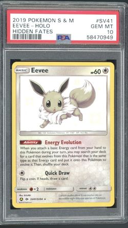 2019 Pokemon S & M Hidden Fates #SV41 Eevee Holo PSA 10 GEM MINT