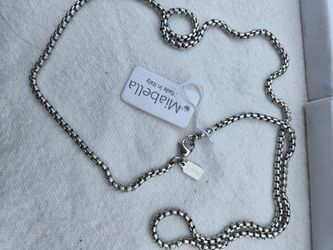 NECKLACE -CHAIN, 925 STERLING SILVER, DURABLE BOX CHAIN, 24 INCHES,3.5 MM.