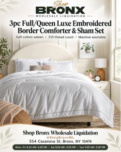 3pc Full/Queen Luxe Embroidered Comforter & Sham Set