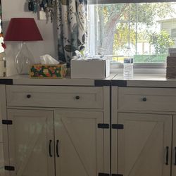 Farm House Rustic Storage Cabinet One Drawer Two Cabinets 