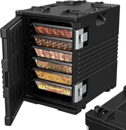95Qt Food Warmer with Wheels, 304 Stainless Steel Latch and Door Shaft,