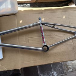 Retro chrome mid-90s REDLINE BMX bike frame for 20” tires