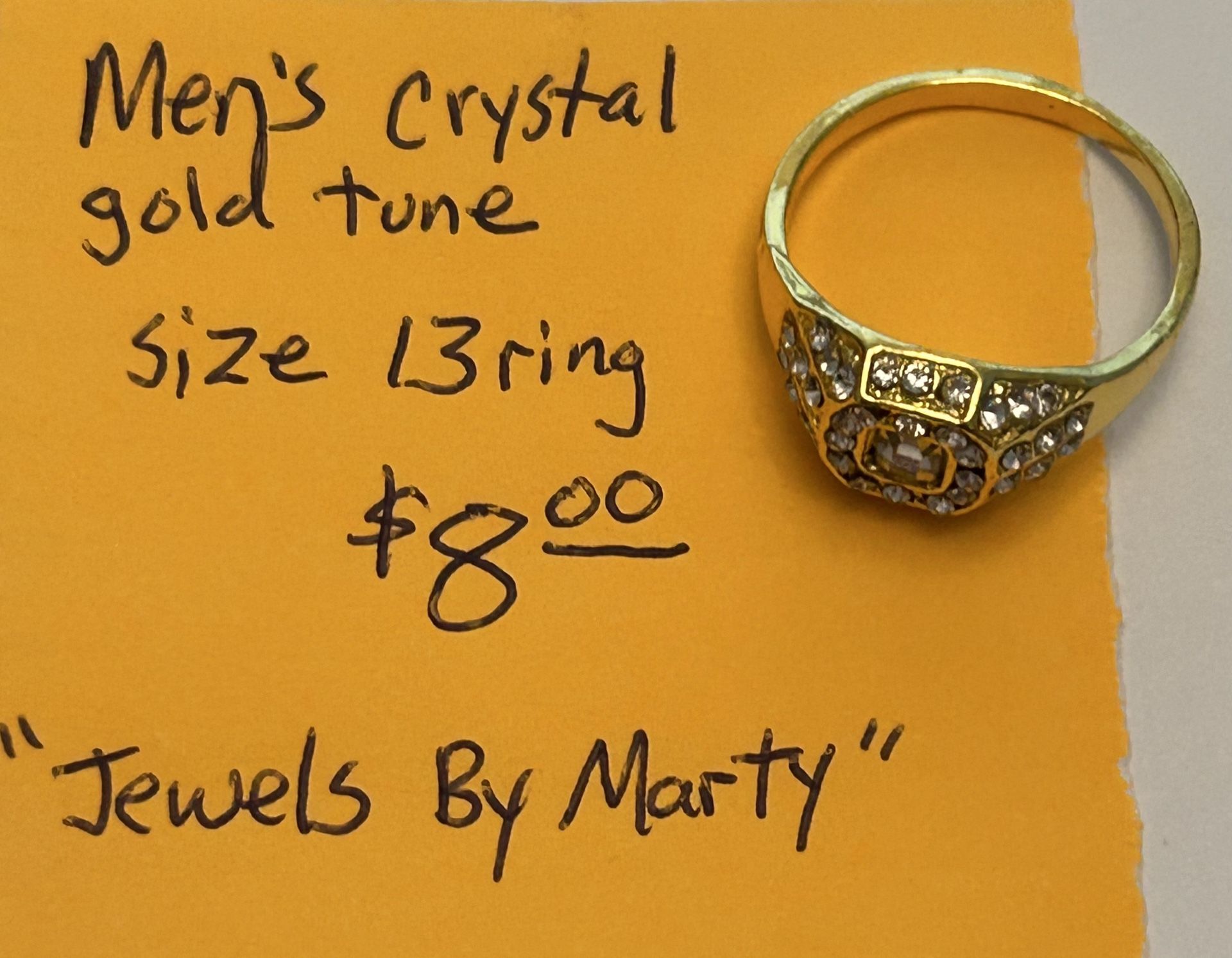 Men’s Crystal Gold Tone Ring