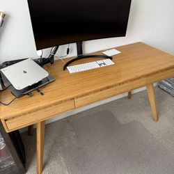 Bamboo Mid Century Modern Desk