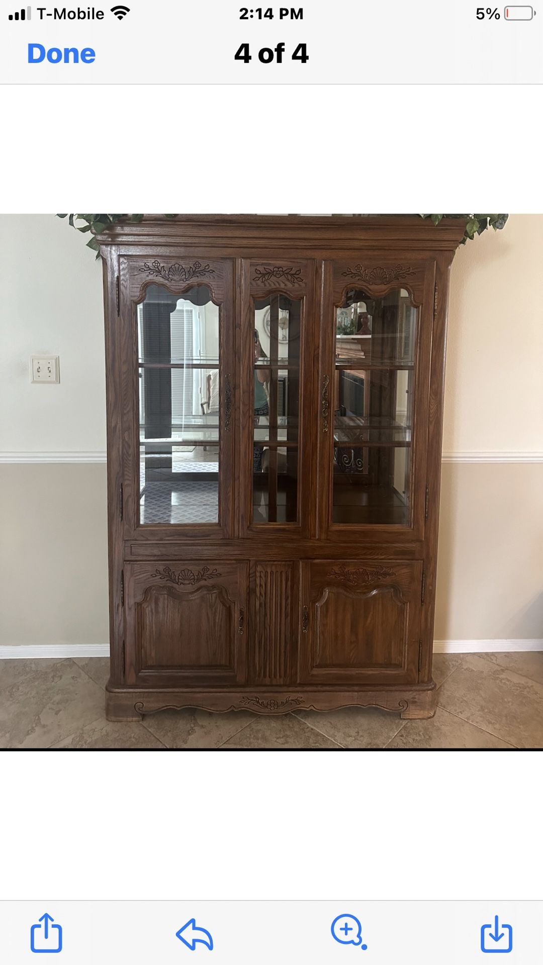 Keller Solid Wood China Cabinet  “ FREE “