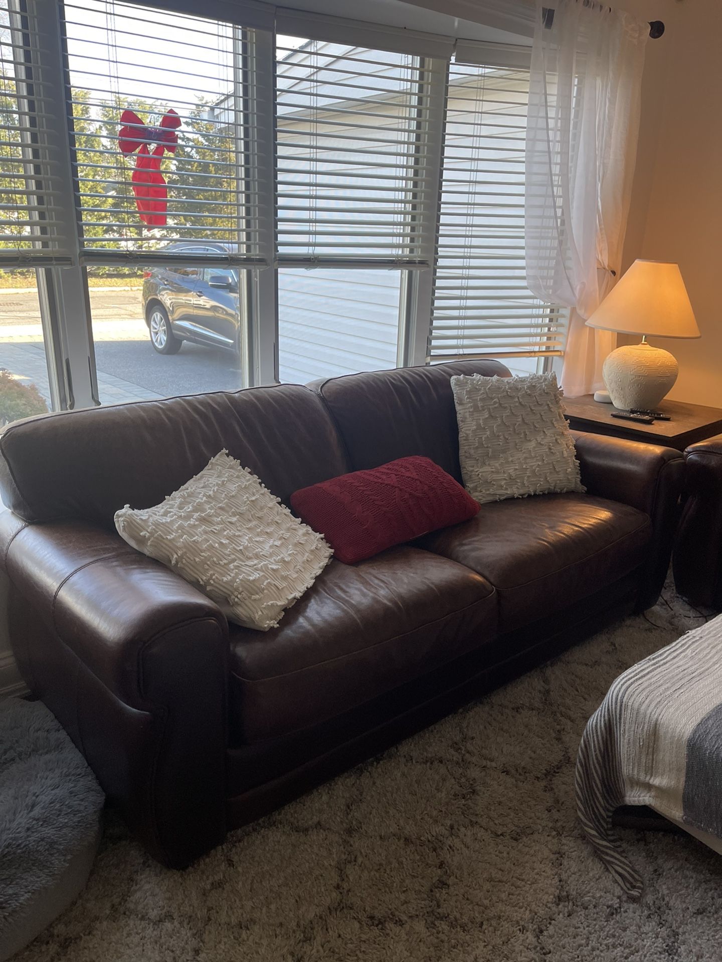 Living Room leather Couch Set With Sofa Bed (500 OBO) for Sale in