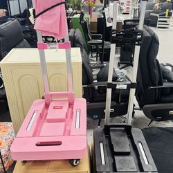 300 lbs Foldable Hand Truck with 6 Wheels in Black and Pink 🖤🩷