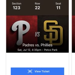 Padres vs Phillies Saturday Night 7-12