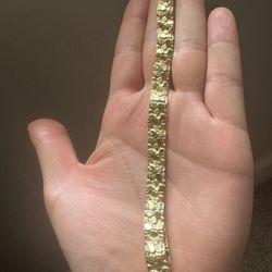 14K Gold Nugget Bracelet 19.6 Grams