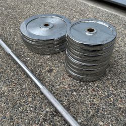 Ivanko Plates and Bar (180lb Total + Bar Weight)