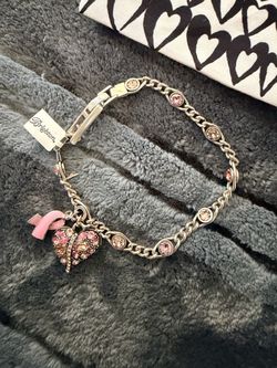 2024 - Brighton Power of Pink Heart Charm Bracelet *  2