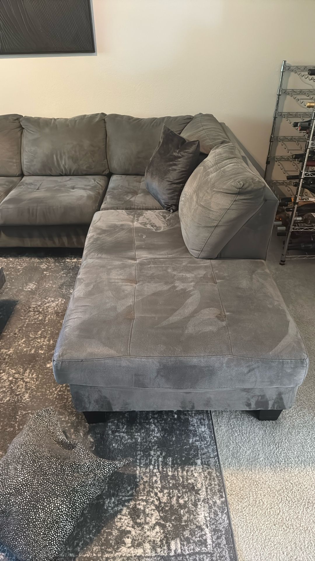 Mercury grey suede Couch (no tears)