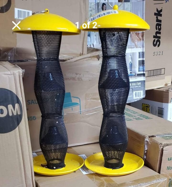 2 BIRD FEEDERS and BIRD FEED