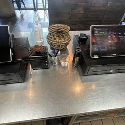 Toast Flex POS Dual Monitor System W/Printer, Toast Tap, & Cords