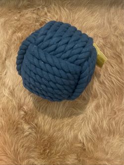 Ashland Navy Blue Woven Rope Monkey Fist Knot Tabletop Decor