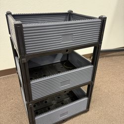 DIY Modular Elevated Garden Bed Set Stackable Vegetable Planting Box for Porch Terrace & Backyard Eco-Friendly Breathable Outdoor Planting Box