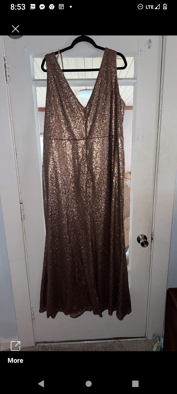 Gorgeous Womens Plus Sz Bronze Formal Dress