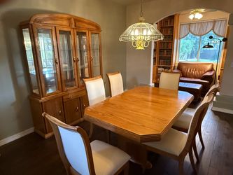 Dining Set - Table, China Cabinet, 6 Chairs