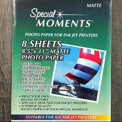 New Special Moments Matte 8.5x11 Photo Paper Pack