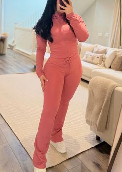 Pink Two-Piece Tracksuit Set