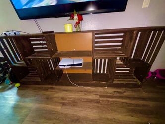 Custom Handmade Rustic Crate TV Stand / Entertainment Center – 7 Ft Long