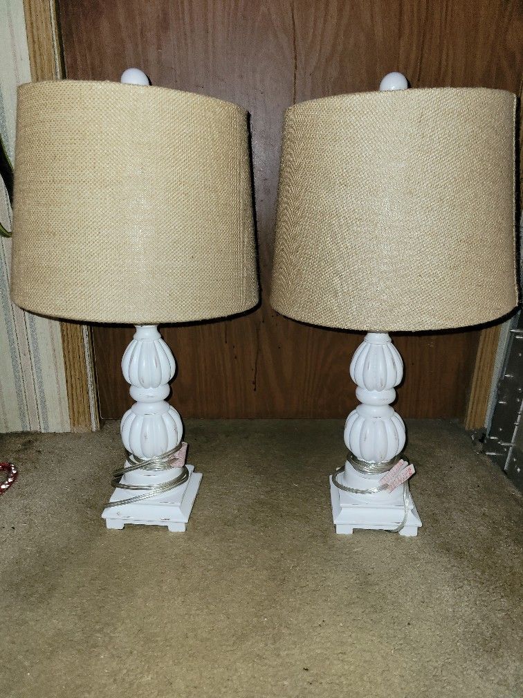 Pair Of Rustic Farmhouse Lamps