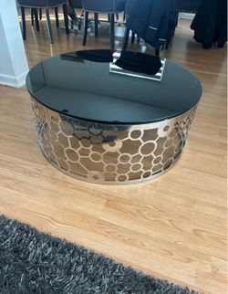 Black Glass Round Coffee Table