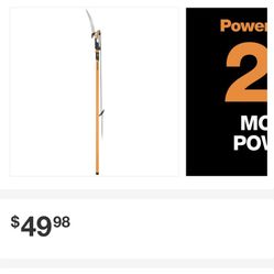 Fiskars PowerLever 1-1/8 in. Cut Capacity Steel Saw Blade 15 in. Fiberglass Pole 14 ft. Tree Pruner
