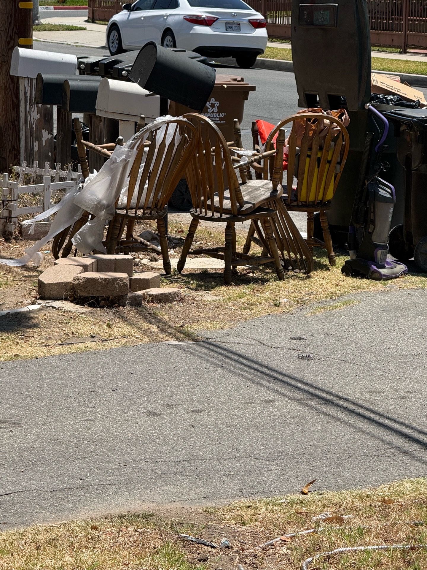 Dining room table chairs, wood.