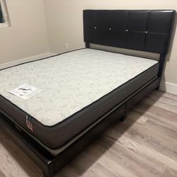 NEW BED FRAME QUEEN SIZE WITH MATTRESS AND BOX SPRING