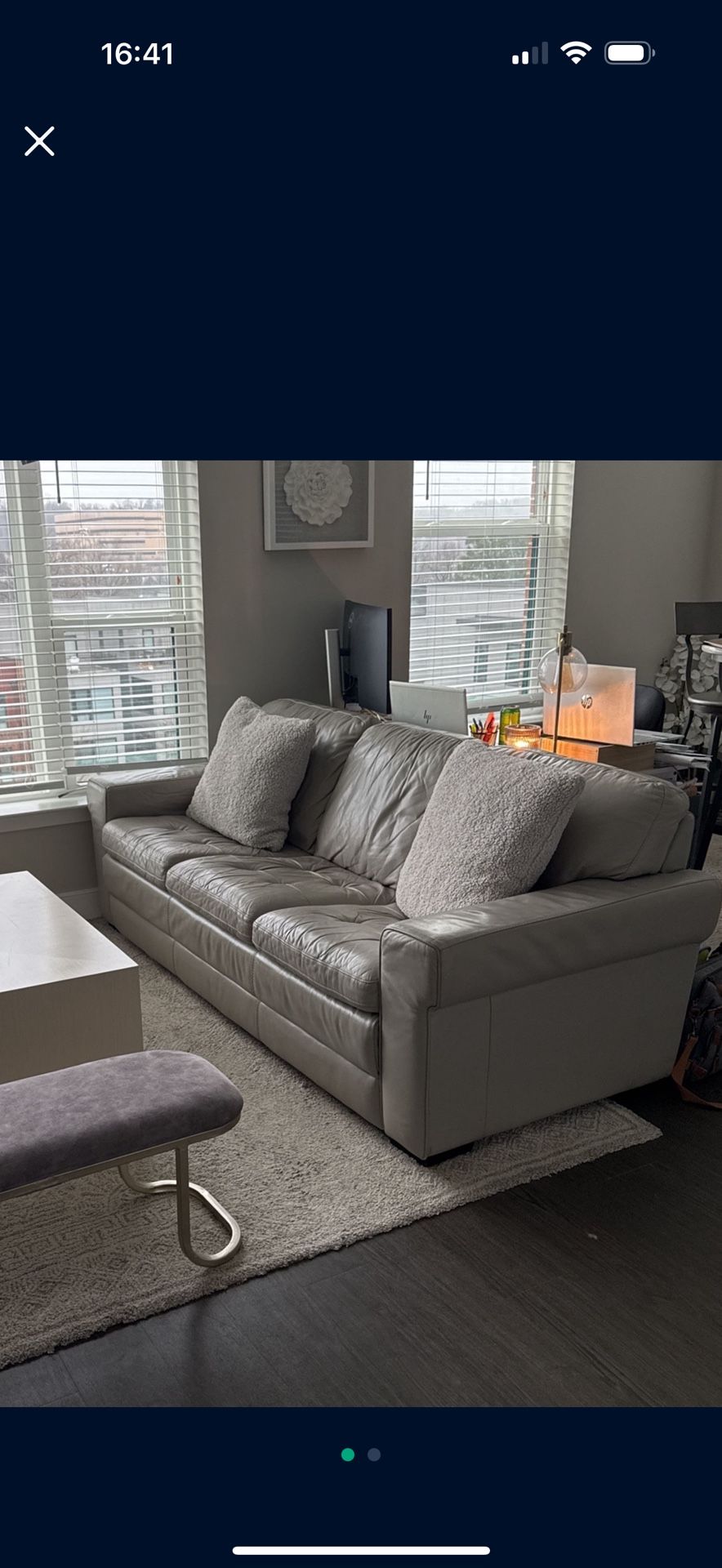 Genuine Leather Sofa Havertys