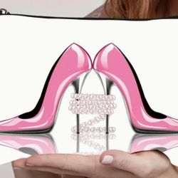 Adorable Cosmetic Bag - Pink Heels