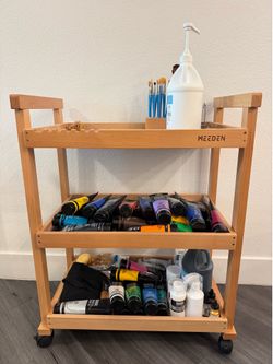 MEEDEN Solid Beechwood Studio Art Cart – Like New