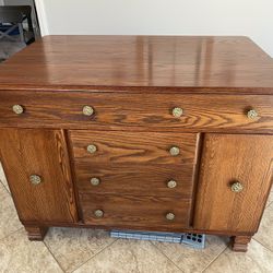 Kitchen Island Antique Solid Oak