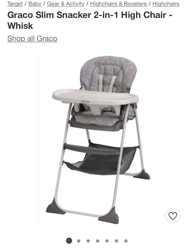 Graco Slim Snacker High Chair, Ultra Compact High Chair, Whisk 