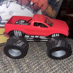 Hot Wheels Monster Jam Blank Red Truck Kids Toy 1:24 Scale Plastic Metal Used PO