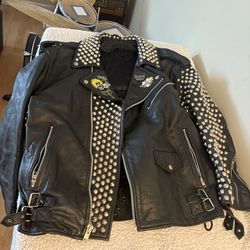 Punk rock spikey leather jacket